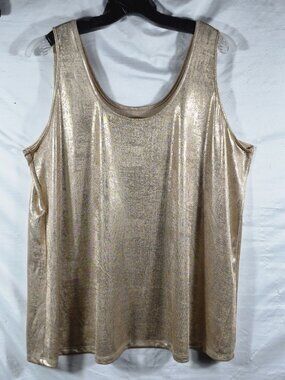 Denim 24/7 Women's Pink Metallic Shimmery Summer Tank Top Plus Size 1X